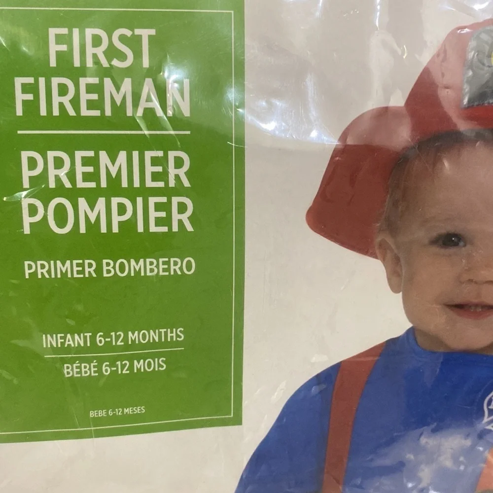 NEW🔥FIREMAN COSTUME🔥👩‍🚒6-12 MO INFANT 👩‍🚒🔥PARTY CITY